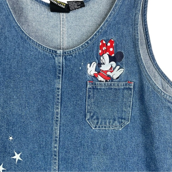 Vintage Disney Mickey Mouse Denim Skirt Overalls Jerry Leigh Sz M Minnie Mouse - Picture 4 of 13